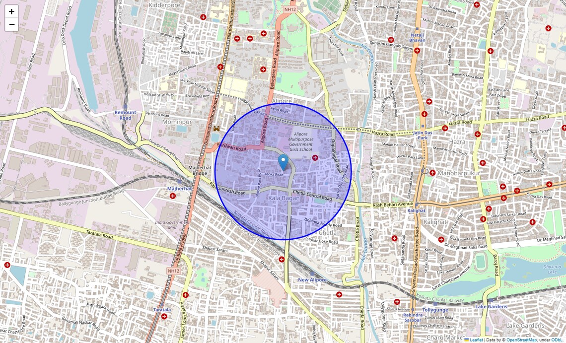 Location Map of Ashoka Road, Kolkata
