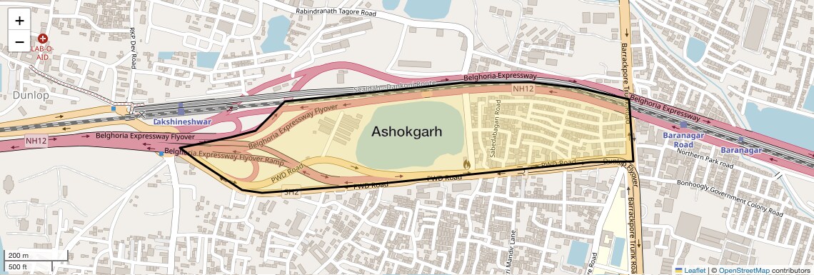 Location Map of Ashokgarh, Kolkata