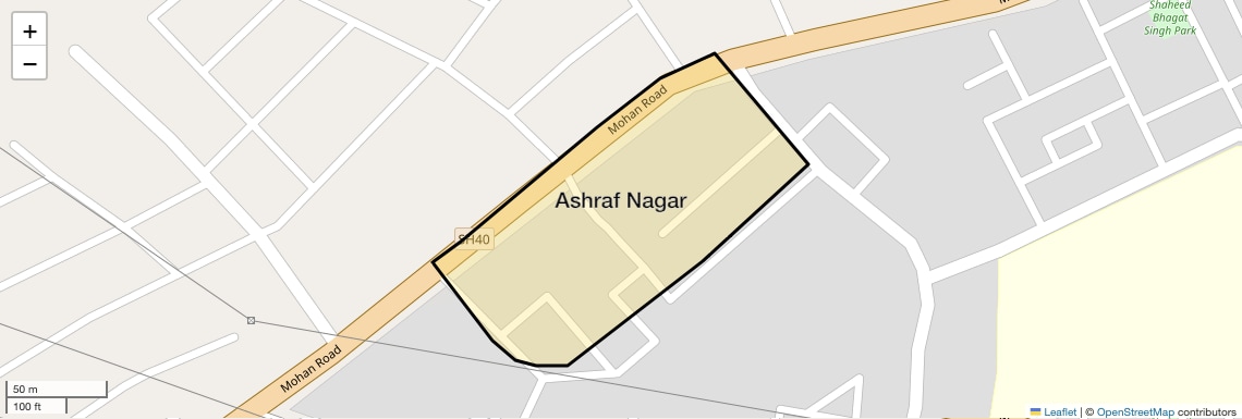 Location Map of Ashraf Nagar, Lucknow
