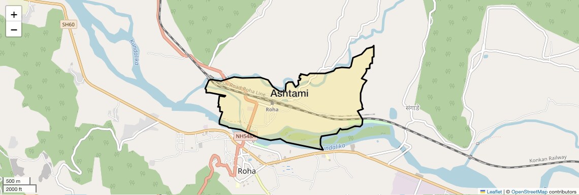 Location Map of Ashtami, Navi Mumbai