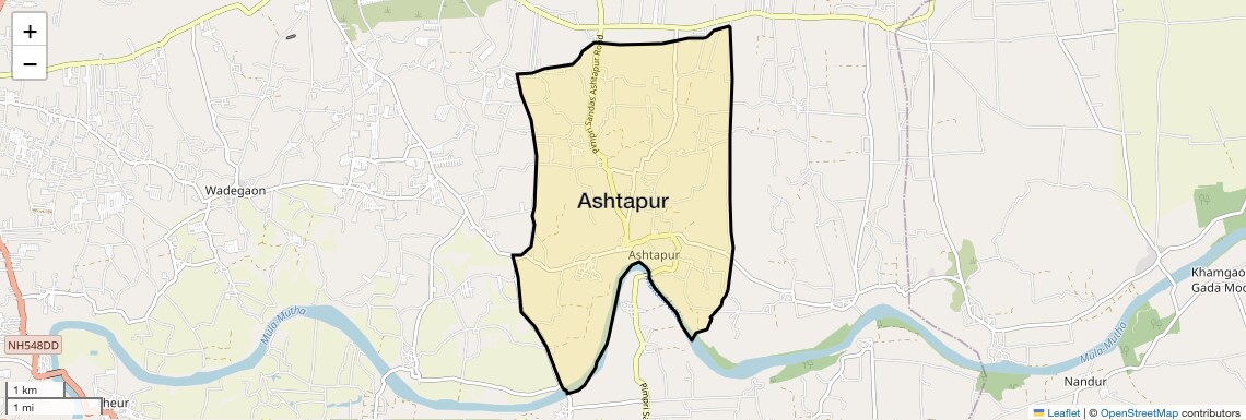 Location Map of Ashtapur, Pune