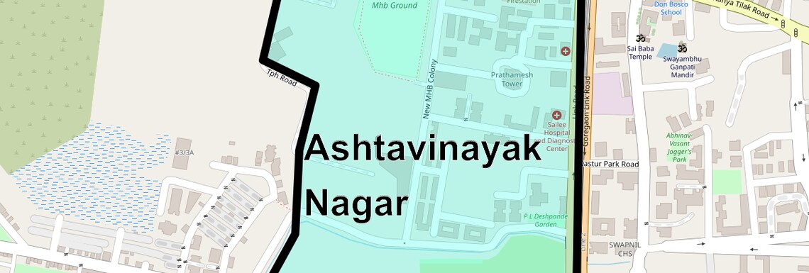 Location Map of Ashtavinayak Nagar, Mumbai