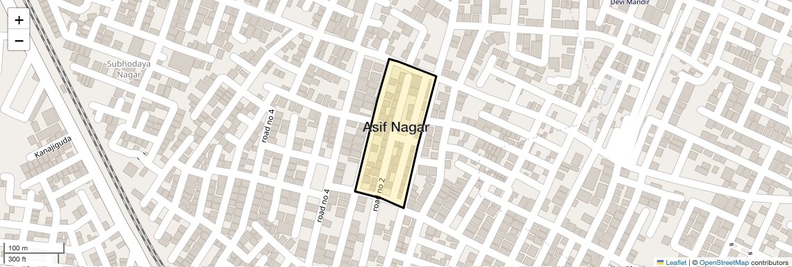 Location Map of Asif Nagar, Hyderabad