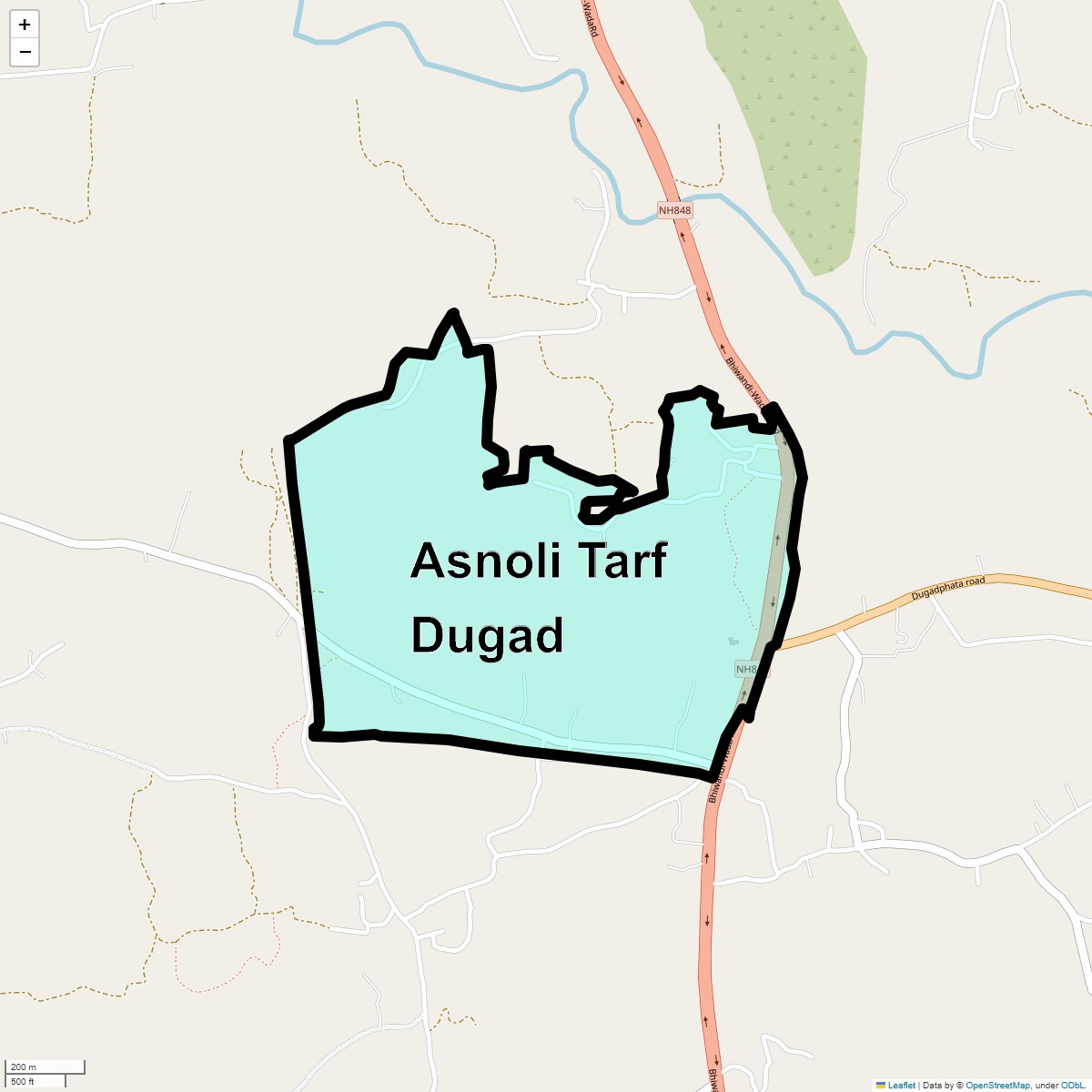 Location Map of Asnoli Tarf Dugad, Thane