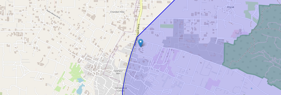 Location Map of Asola, Delhi