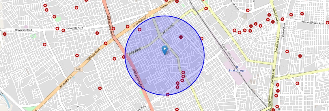Location Map of Astron Society Main rd, Rajkot