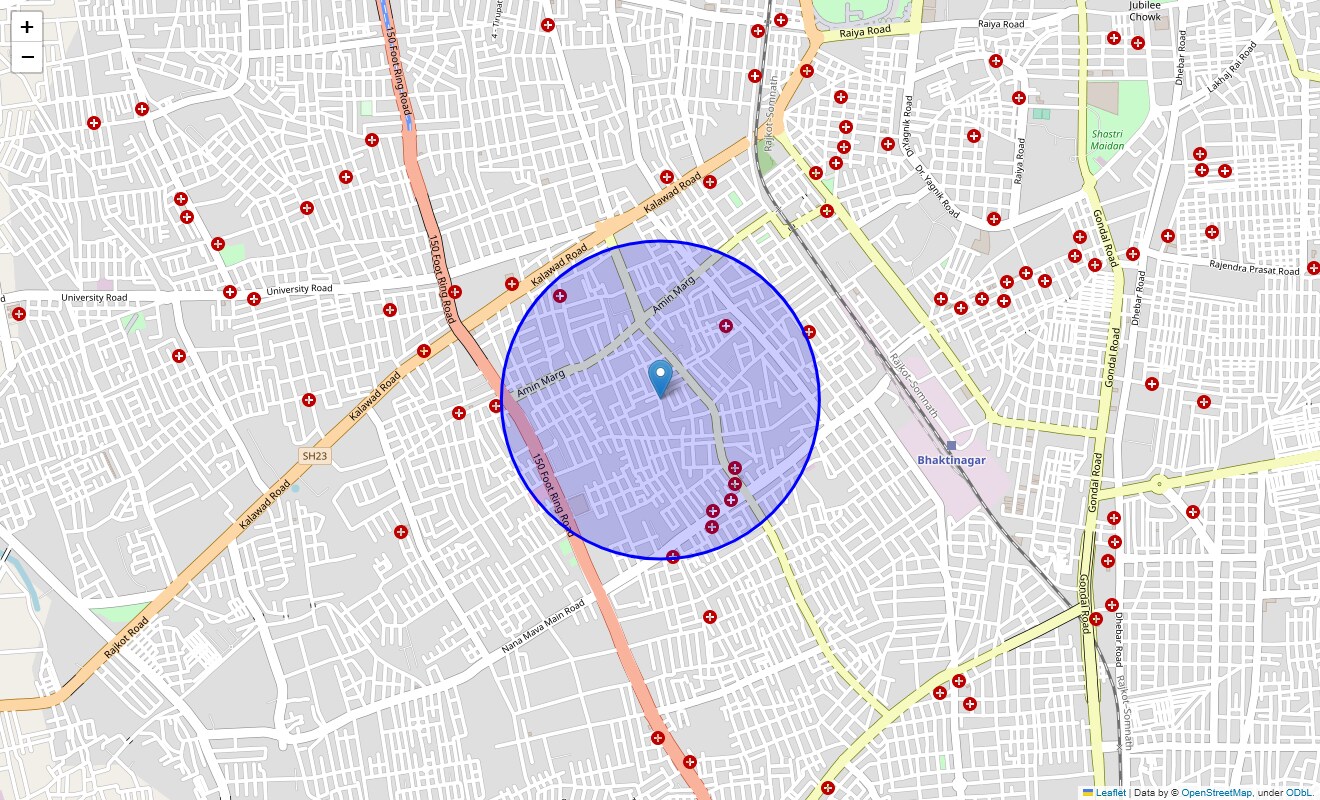 Location Map of Astron Society main Rd, Rajkot