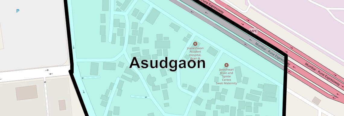 Location Map of Asudgaon, Navi Mumbai