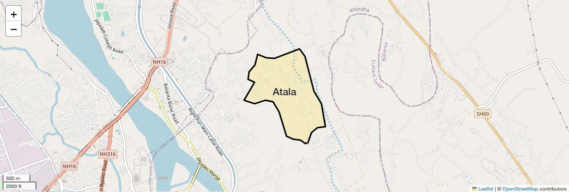 Location Map of Atala, Bhubaneswar