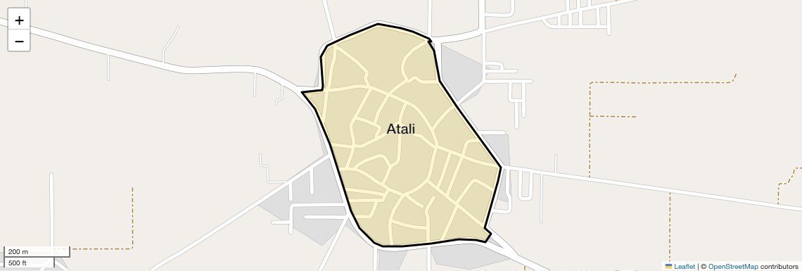 Location Map of Atali, Faridabad
