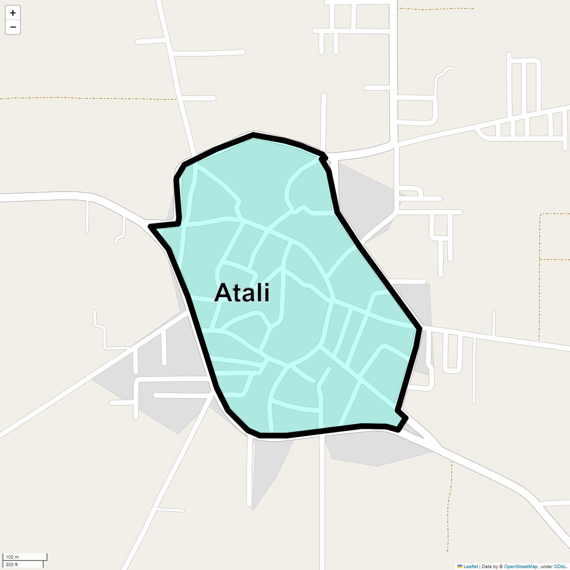 Location Map of Atali, Faridabad