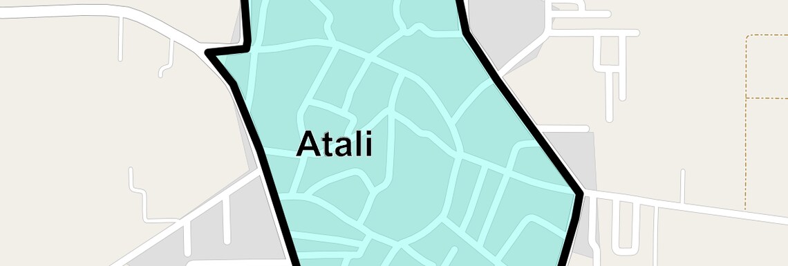 Location Map of Atali, Faridabad