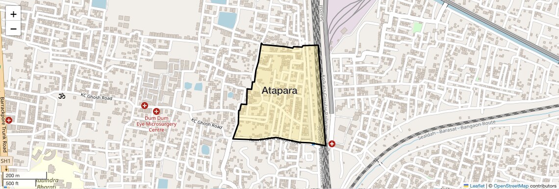 Location Map of Atapara, Kolkata