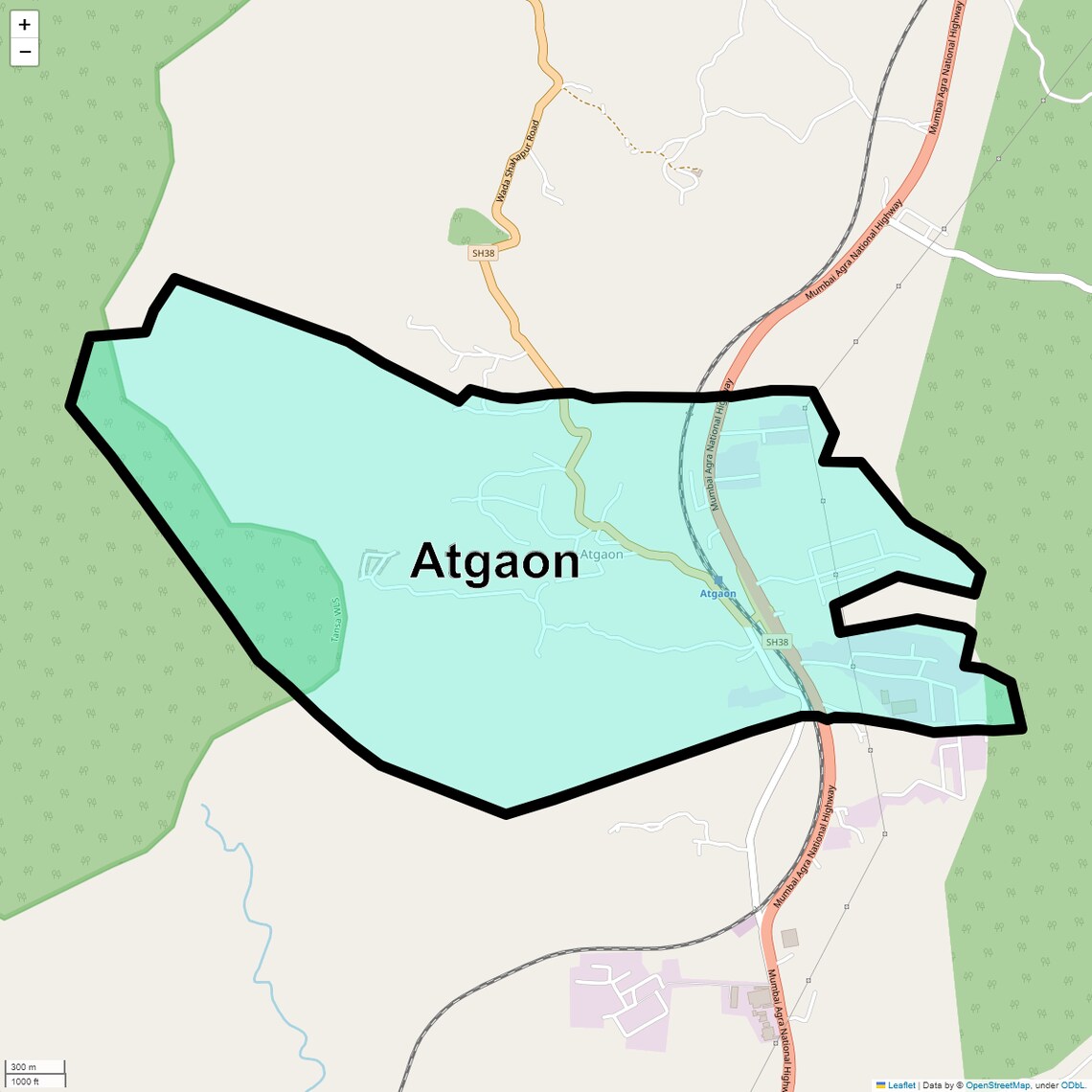Location Map of Atgaon, Thane