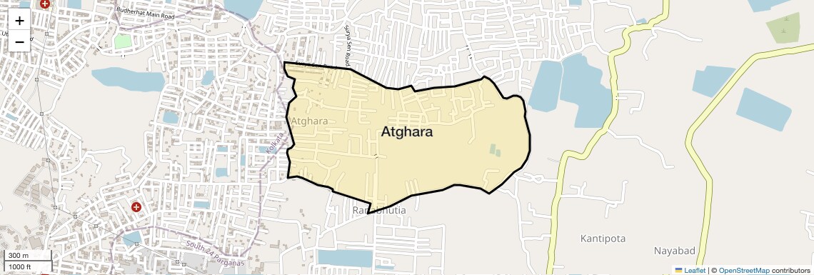 Location Map of Atghara, Kolkata
