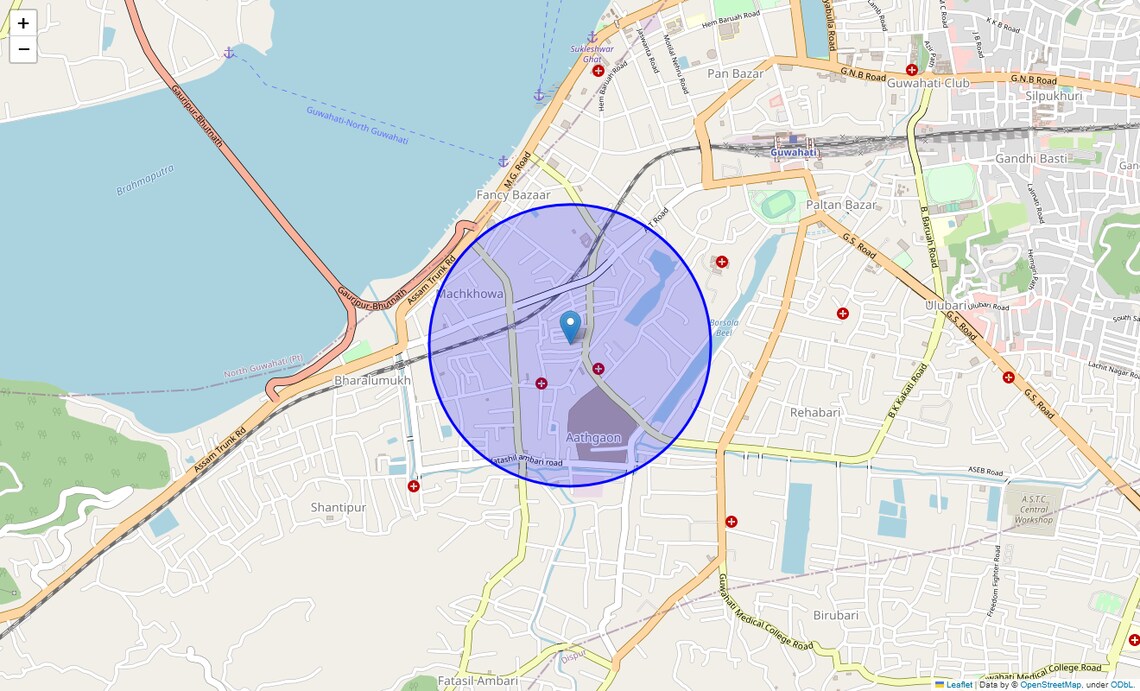 Location Map of Athgaon, Guwahati