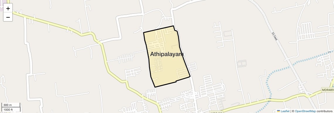 Location Map of Athipalayam, Coimbatore