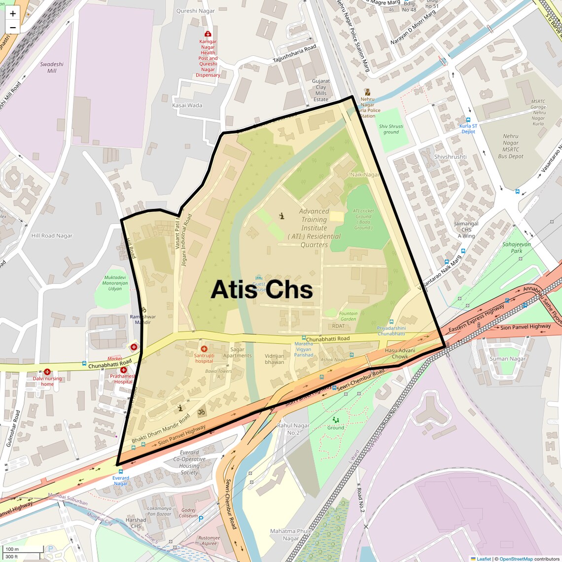 Location Map of Atis Chs, Mumbai