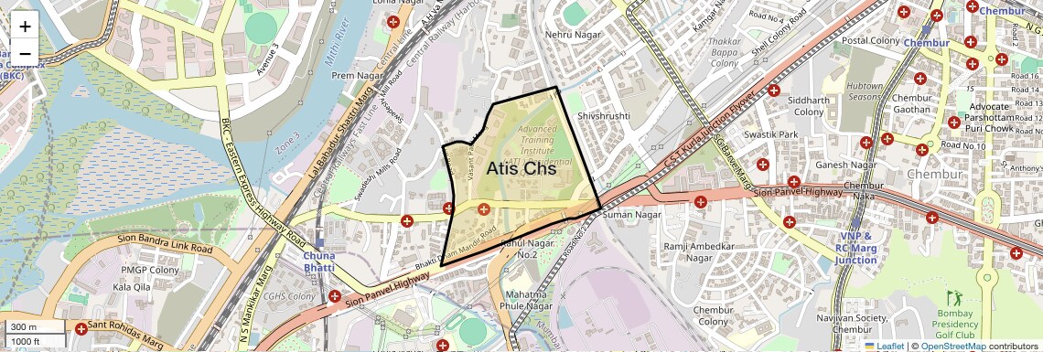 Location Map of Atis Chs, Mumbai
