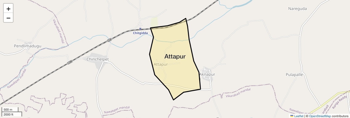 Location Map of Attapur, Hyderabad