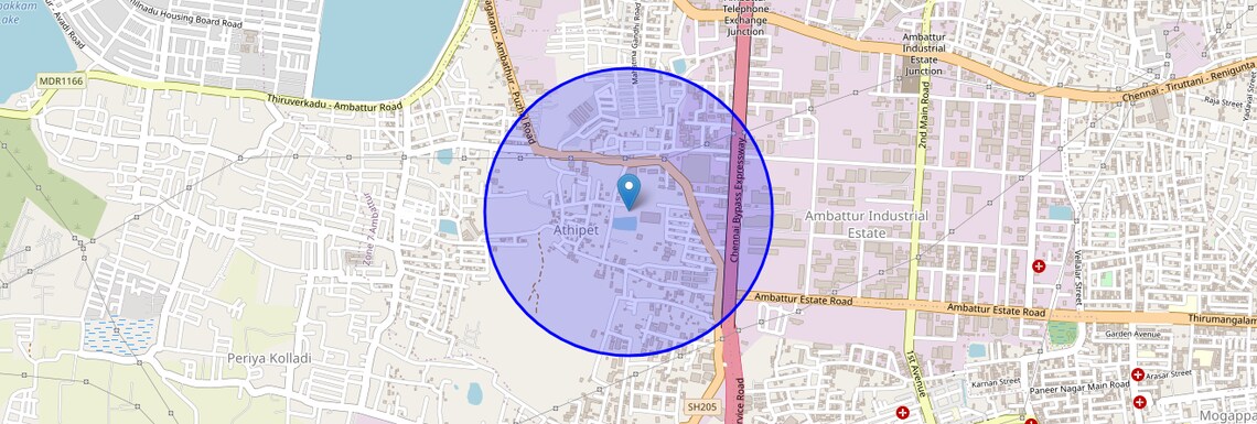 Location Map of Attipatttu, Chennai