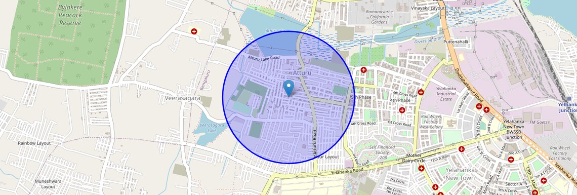 Location Map of Attur Layout, Bangalore