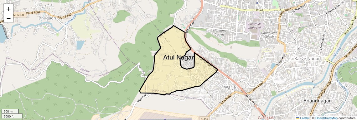 Location Map of Atul Nagar, Pune