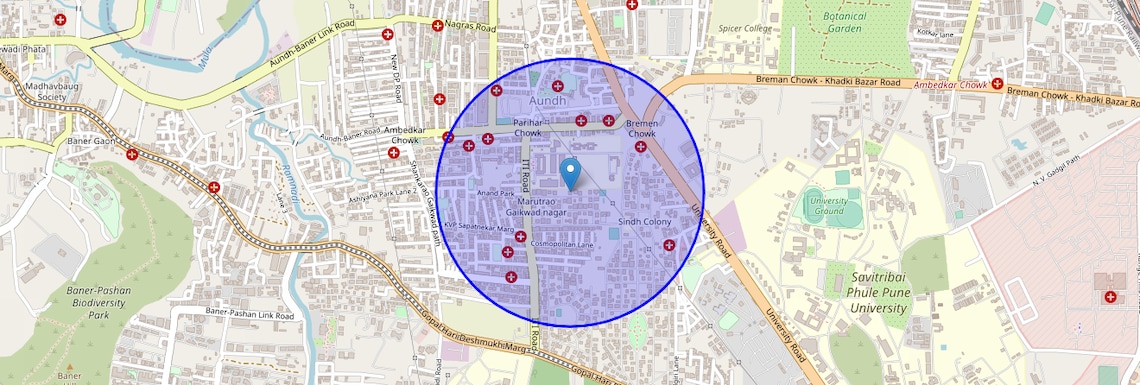 Location Map of Aundh Annexe, Pune