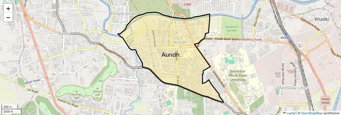 Aundh Map