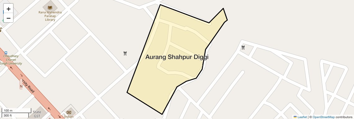 Location Map of Aurang Shahpur Diggi, Meerut
