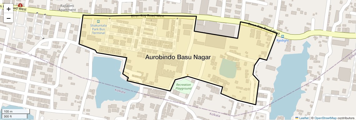 Location Map of Aurobindo Basu Nagar, Kolkata