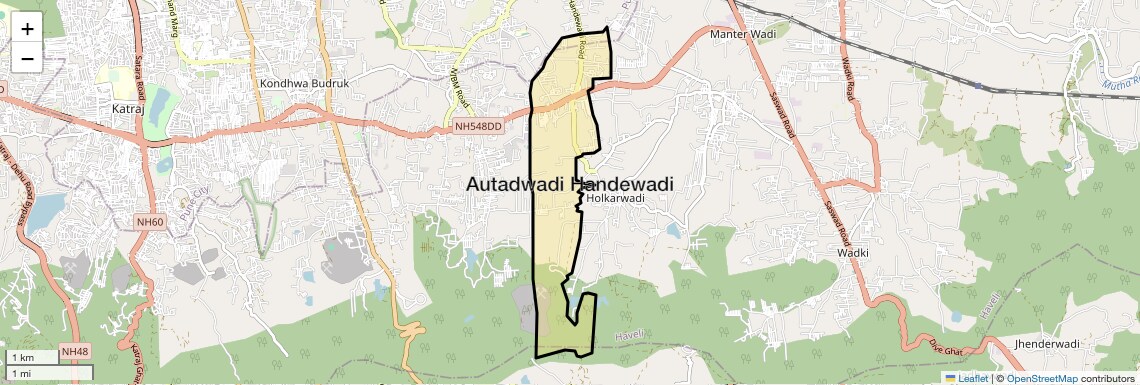 Location Map of Autadwadi Handewadi, Pune