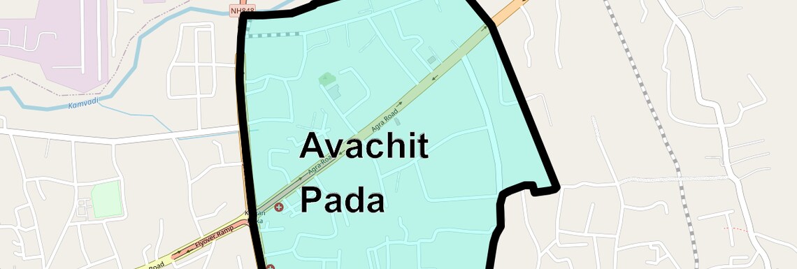 Location Map of Avachit Pada, Thane