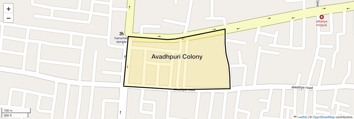 Location Map of Avadhpuri Colony, Agra