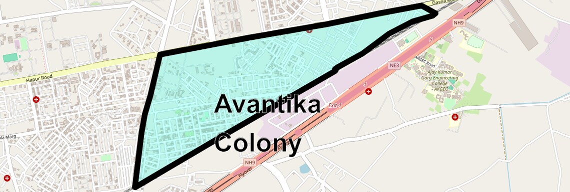 Location Map of Avantika Colony, Ghaziabad