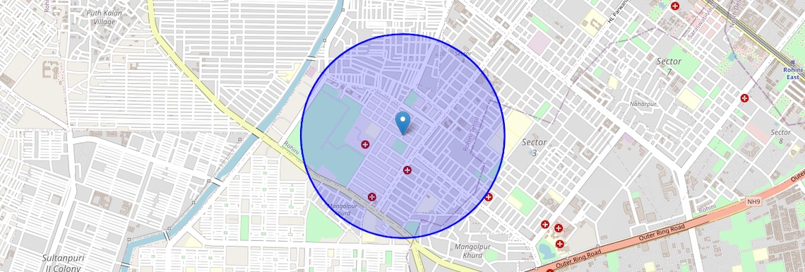 Location Map of Avantika, Delhi
