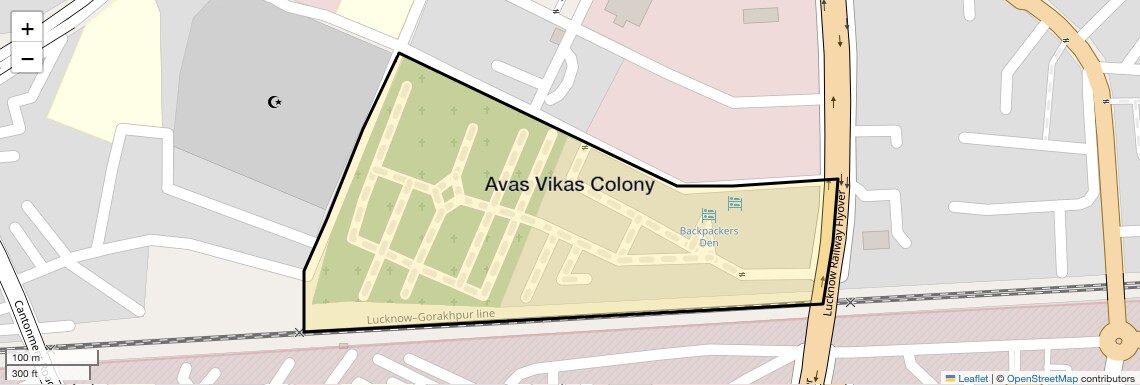 Location Map of Avas Vikas Colony, Lucknow