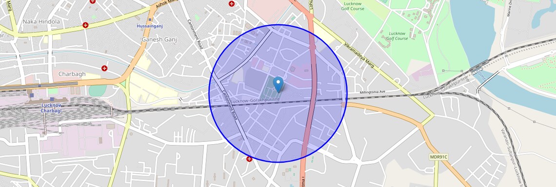 Location Map of Avas Vikas Colony, Lucknow