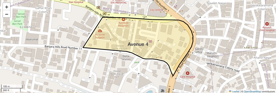 Location Map of Avenue 4, Hyderabad