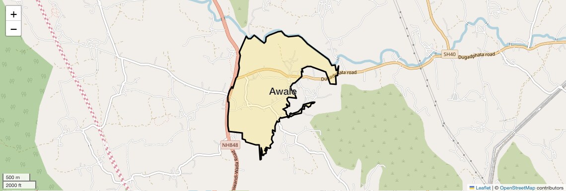 Location Map of Awale, Thane