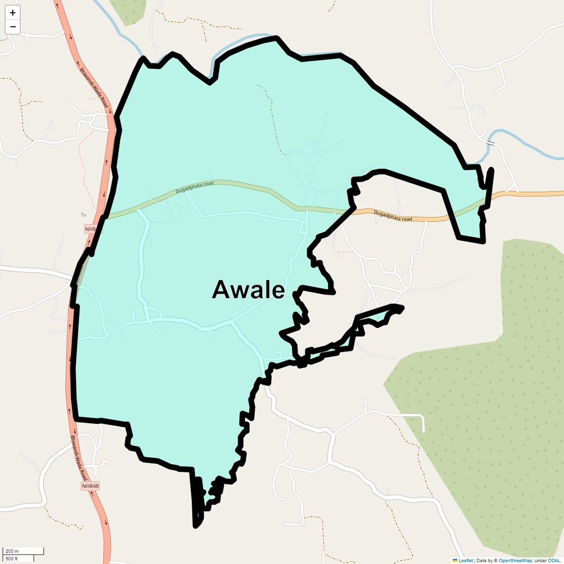 Location Map of Awale, Thane