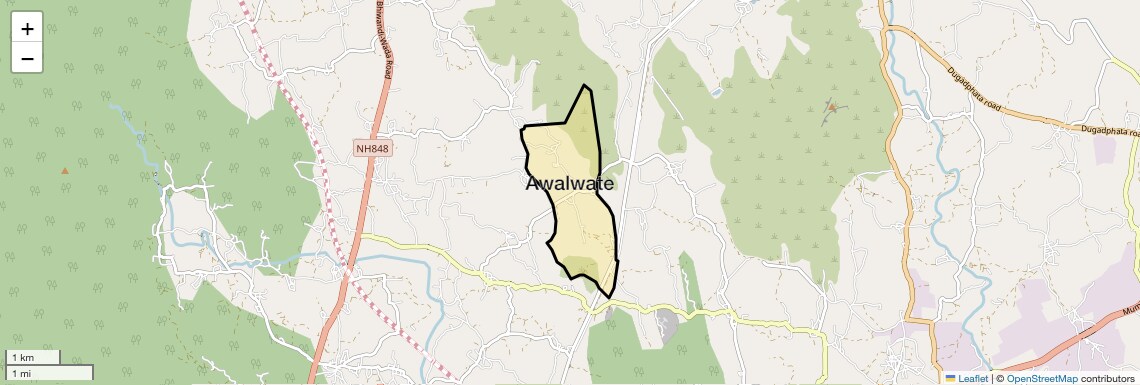 Location Map of Awalwate, Thane