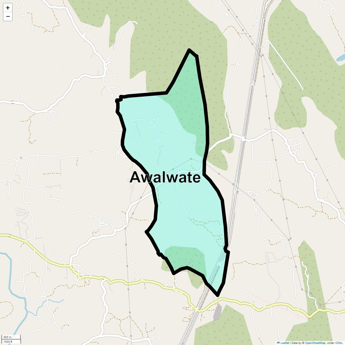 Location Map of Awalwate, Thane