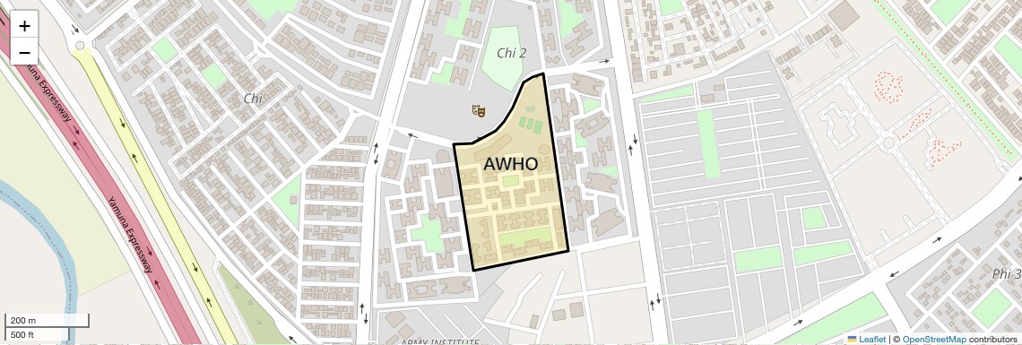 Location Map of AWHO, Greater Noida