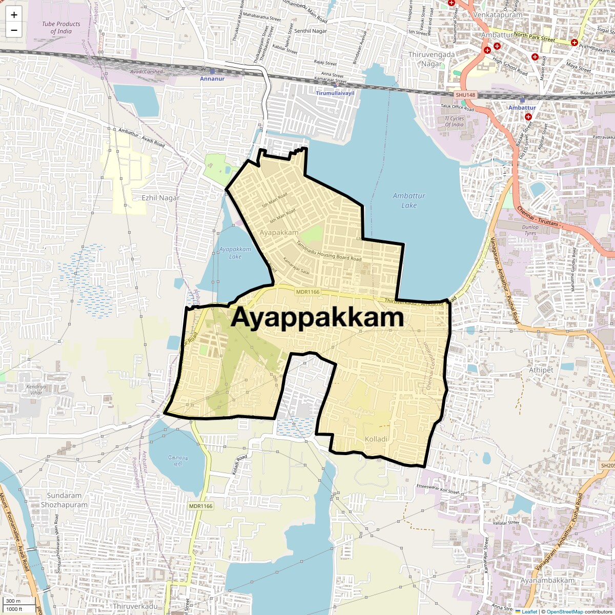 Location Map of Ayappakkam, Chennai