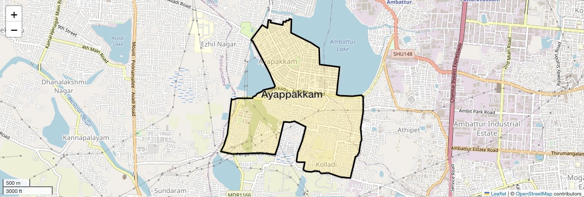 Location Map of Ayappakkam, Chennai