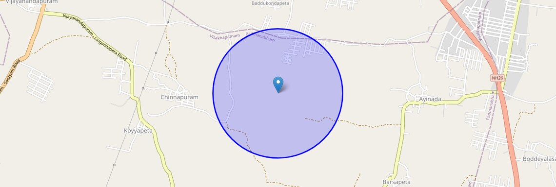 Location Map of Ayinada, Vizag
