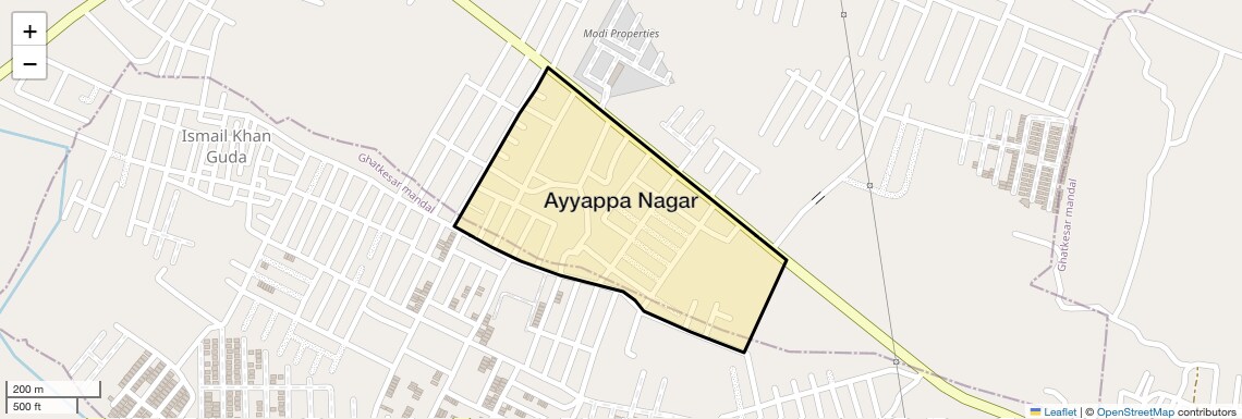 Location Map of Ayyappa Nagar, Hyderabad