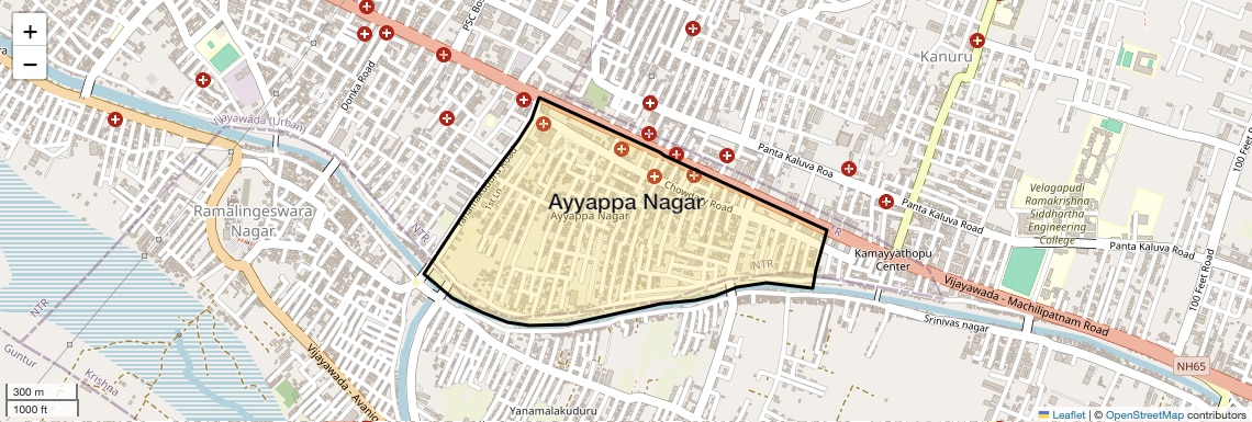 Location Map of Ayyappa Nagar, Vijayawada