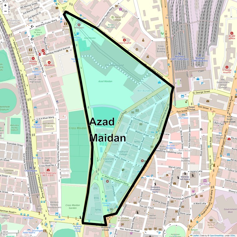 Location Map of Azad Maidan